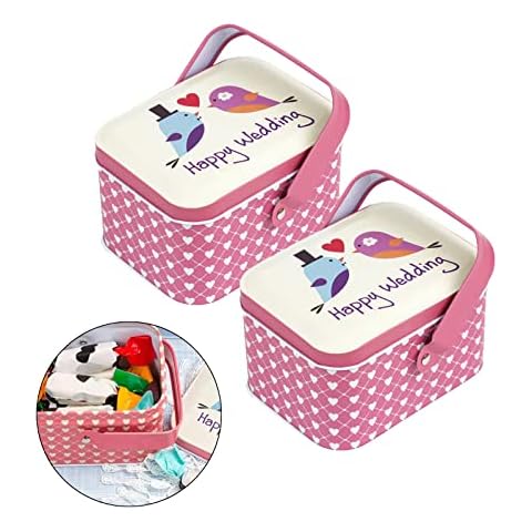 2 Pcs Biscuit Tin Iron Cookie Jar Storage Biscuit Barrel for Candy Biscuit Nuts Cover