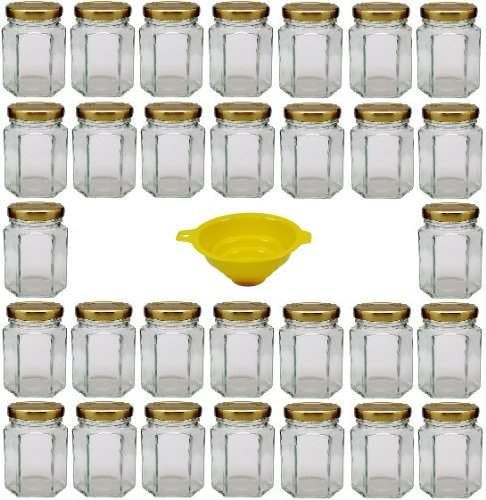 Entonnoir Confiture Viva Haushaltswaren G1130125/24T/X Lot De 24 Petits Pots De Bocal En Verre Avec Couvercle