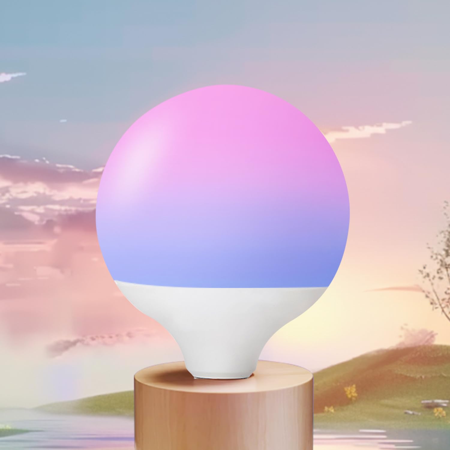 Aigostar Bombilla LED Inteligente E27 G120 Bluetooth Mesh Compatible con Alexa, 18W Bombilla Inteligente RGBW Gradiente, Regulable 16 Millones de Colores, Incluye Control Remoto