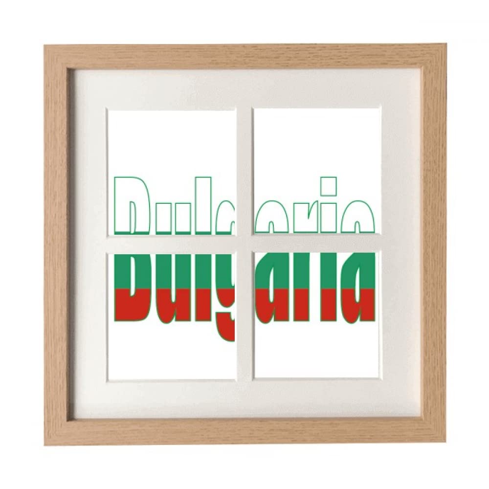 Bulgaria Country Flag Name Frame Wall Tabletop Display 4 Openings Picture