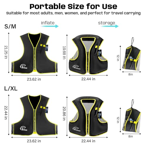 Image of Rrtizan Inflatable Snorkel Vest for Adult, Suitable for Adult 90-220lbs