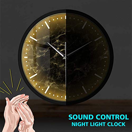 Reloj de Pared Digital Negro con Luz LED y Control de Voz miniatura 2