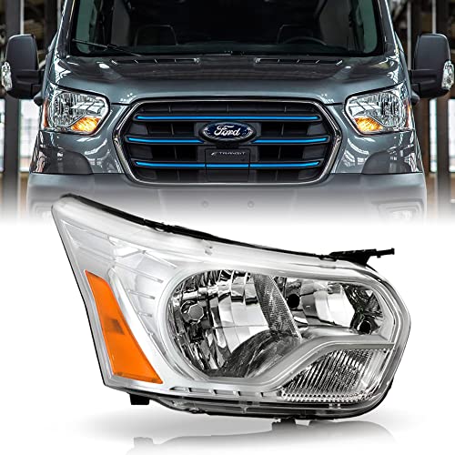 ACANII - For [Halogen Type] 2015-2023 Ford Transit 150 250 350 350HD Chrome Trim Headlight Headlamp - Passenger Side