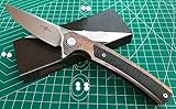 TwoSun Carbon Fiber M390 Titanium Bearing Fast Open Folding Knife TS81-M390-Color