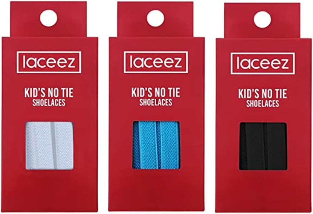 LACEEZ No Tie Elastic Shoe Laces for Kids | 2 & 3 Packs Tieless Shoelaces for Kids Boots and Sneakers