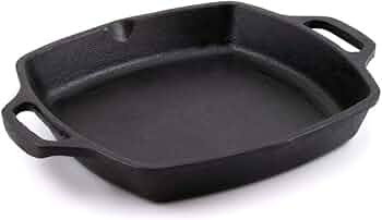 Bhagya Cast Iron Cookware Pre-Seasoned Skillet/Fry Pan (Square 10 inches Loop)