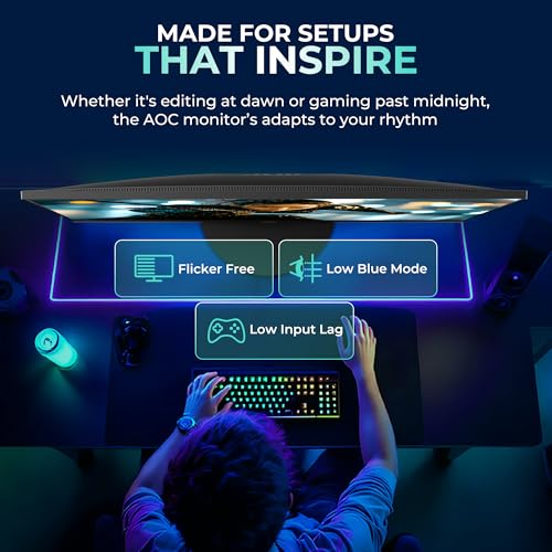 Image of AOC Q27B3S2 Gaming Monitor 27 inch 2560 x 1440 Quad HD IPS Panel, 100Hz Refresh Rate, 1ms Responsre Time, Eye Care, Adaptive Sync, 178 Wide Viewing Angle, HDMI 1.4b Display Port 1.2a Connectivity