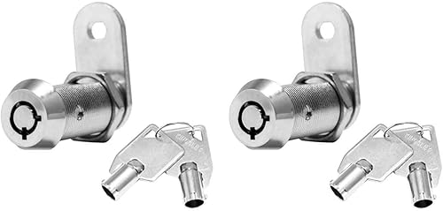 Kingsley Cerradura tubular de leva con cilindro de 1-1/8 pulgadas (paquete de 2), acabado cromado, con llave similar, RV/cámper, gabinete/cajero