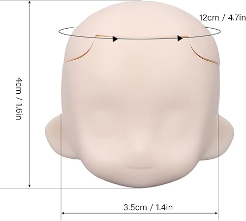 Miniatura 7 de TOPINCN Blank Doll Head, Silicone Eco Friendly Replacement Ball Jointed Doll Head Exquisite for 112 Ball Jointed Doll (Super White)