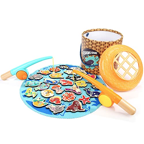 TOP BRIGHT Magnetic Fishing Game for Kids Age 3 4 5, Toddler Educational Toys, Montessori Toys With Numberblocks, Perfect Birthday Gift for 3 Years Old Boys Girls