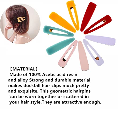 10 Pcs Acrylic Resin Hair Barrettes Fashion Geometric Duckbill Clips, Alligator Hair Clips, One-Word Clips, Side Hair Clips, For Girl And Ladies Hair Accessories #TOP1