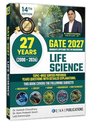 Image of GATE Life Science PYQ Book 2027 | Previous Year Solved Papers (2000-2026) with Detailed Explanations | Best Seller PYQ Book for GATE XL Life Science Exam in India | Two Brothers