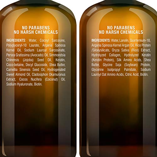 MAJESTIC PURE Argan Oil Shampoo and Conditioner Set | Nourishing & Promotes Soft and Silky Hair | Sulfate Free | For All Hair Types, Men and Women - 2 x 16 fl oz