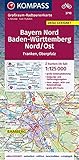  Bayern Nord, Baden-Württemberg Nord/Ost: Großraum-Radtourenkarte 1:125000, GPX-Daten zum Download (KOMPASS-Großraum-Radtourenkarte, Band 3710)