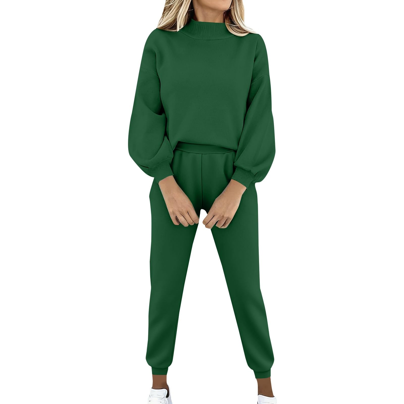 Tuta Da Ginnastica Donna 2 Pezzi Completi Sportiva Manica Lunga Girocollo Tuta Palestra Completo Da Ginnastica Elegante Set Top E Pantaloni a Gamba Larga Tute Per Jogging Yoga Fitness Da Casa Autunno