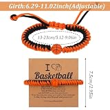 Matwsec Basketball Bracelet Gifts for Teen Men and Women, Adjustable Silicone Bead Wristbands, Handmade Braided Men Bracelets, Basketball Stuff Gift for Sports Lover Teens Players, Stocking stuffers