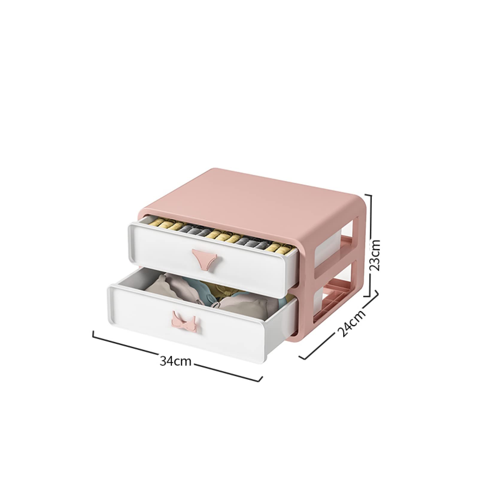 Amazon｜MJKQ9 2段 下着収納ケース 収納ボックス 防虫 ピンク 防塵
