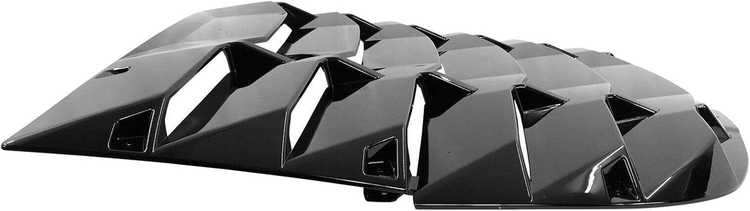 Model Rear Window Louver Sun Shade Cover Vent Gloss Black 2pc ABS Plastic for Tesla for Y 2020-2023