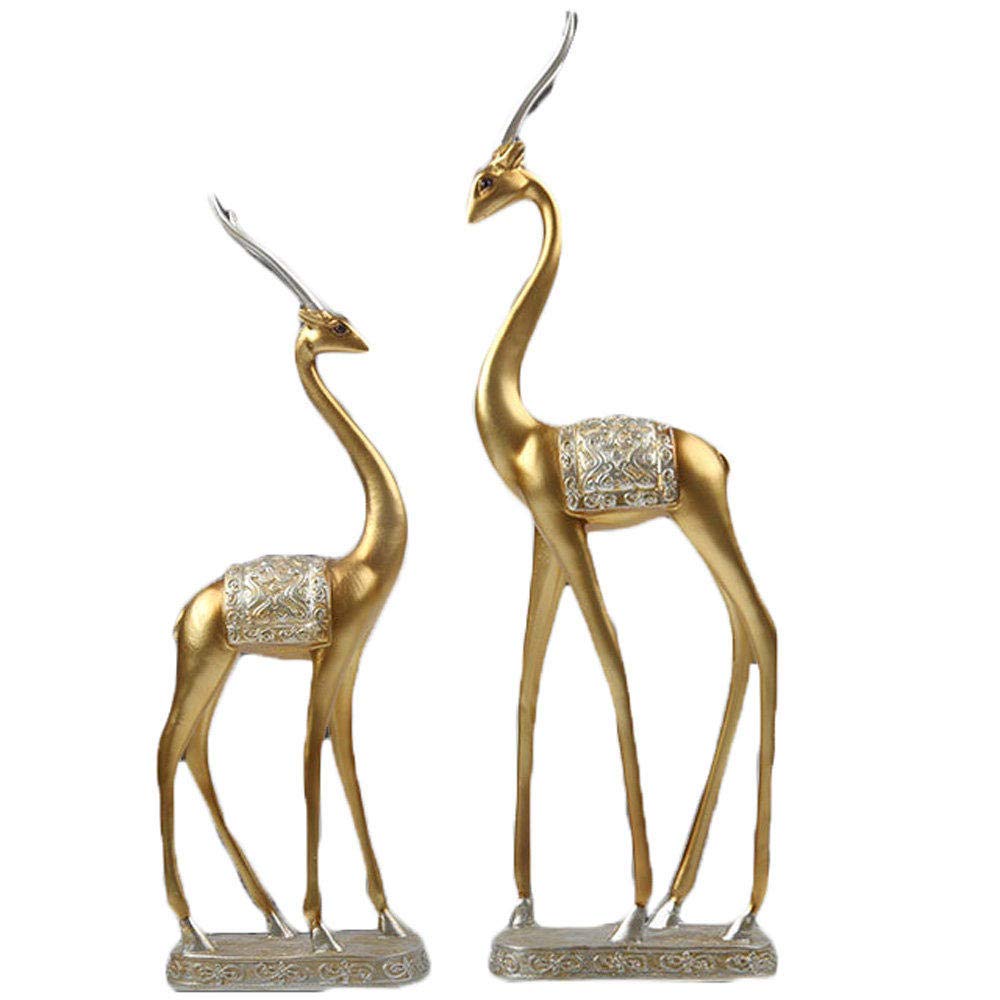 Sculpture couple de cerfs cadeau de mariage design original pour une nouvelle maison