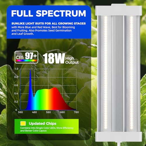 Image of Barrina TX18 1FT LED Grow Light, 72W(4 x 18W, 360W Equivalent), High PPFD, 5000K Full Spectrum, Hanging Grow Light from Seed to Flower with On /Off Switch, Mechanical Timer, Linkable, 4 Packs
