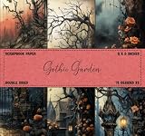  Scrapbook Paper: Gothic Garden, Victorian Era Themed, Vintage Roses, Ivy Plant, & Iron Gates - Double Sided 8 x 8\