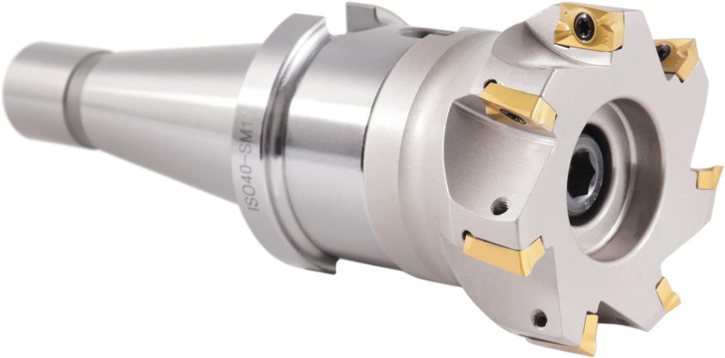 CanCNC Tooling Solutions 3-in Dia. 7 FLute, 90° Square Shoulder Indexable Face Mill w/ 7 APKT1604 Milling Inserts, ISO40 Holder, #IS40-4518