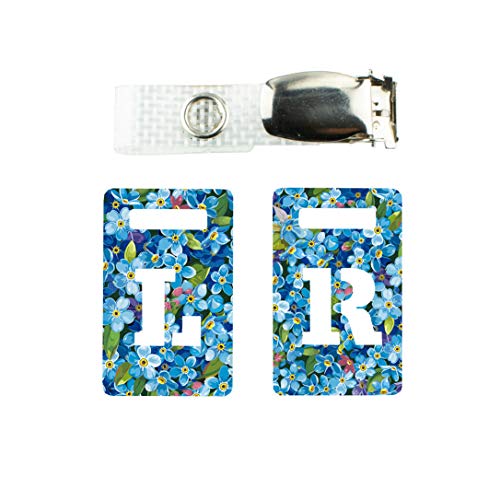 Marqueurs à rayons X avec sangle de cabine Radiographie Marqueurs de Tablette Radiopaque L et R pour Radiographe avec clip Motif Forget-Me-Not Multicolore avec boutons-pression en métal