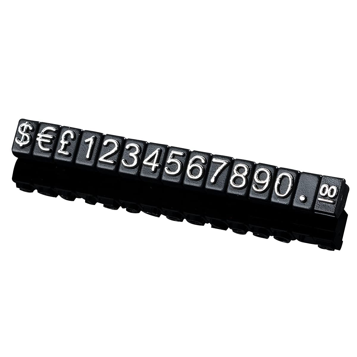 Boxonly 10PCS Adjustable Removable Cube Price Tag Display Kits, 3x5mm £ € $ Digital Price Tag, Metal Price Label Tag