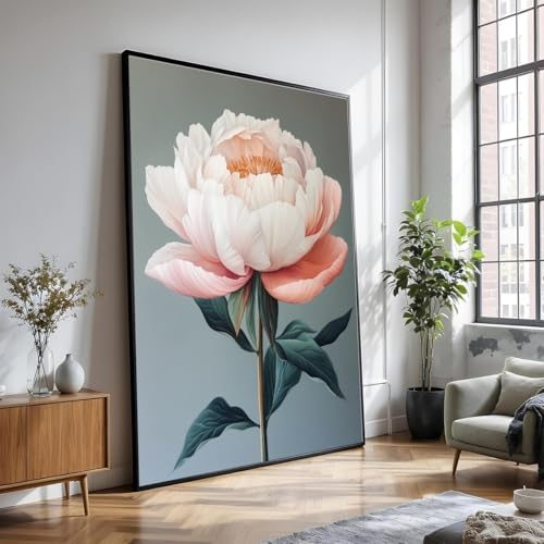 Décoration Murale Florale haut de gamme avec cadre en bois de pivoine