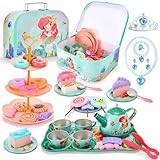 Nasjac Juego de Té para Niñas, 56 Piezas Juguete de Postre Fiestas Té, Comida de Cocina Juguete con 6 Piezas Princesa...