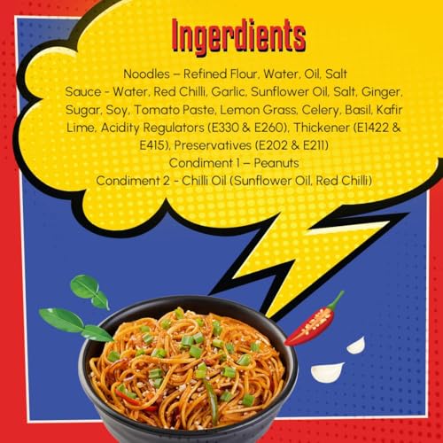Image of Sausome Noodleverse Thai Chilli Kick - Spicy Garlic DIY Gourmet Noodle Kit | Thai Flavour | 2 Servings | Easy-to-Cook Vegetarian Meal Kit | Net Wt. 370 g