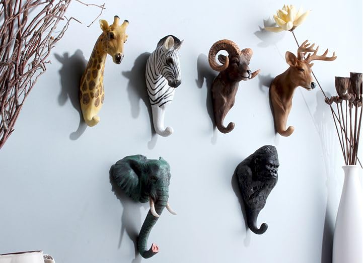 Amazon｜壁掛けオブジェ ウォールフック 動物の顔 リアル (ゴリラ