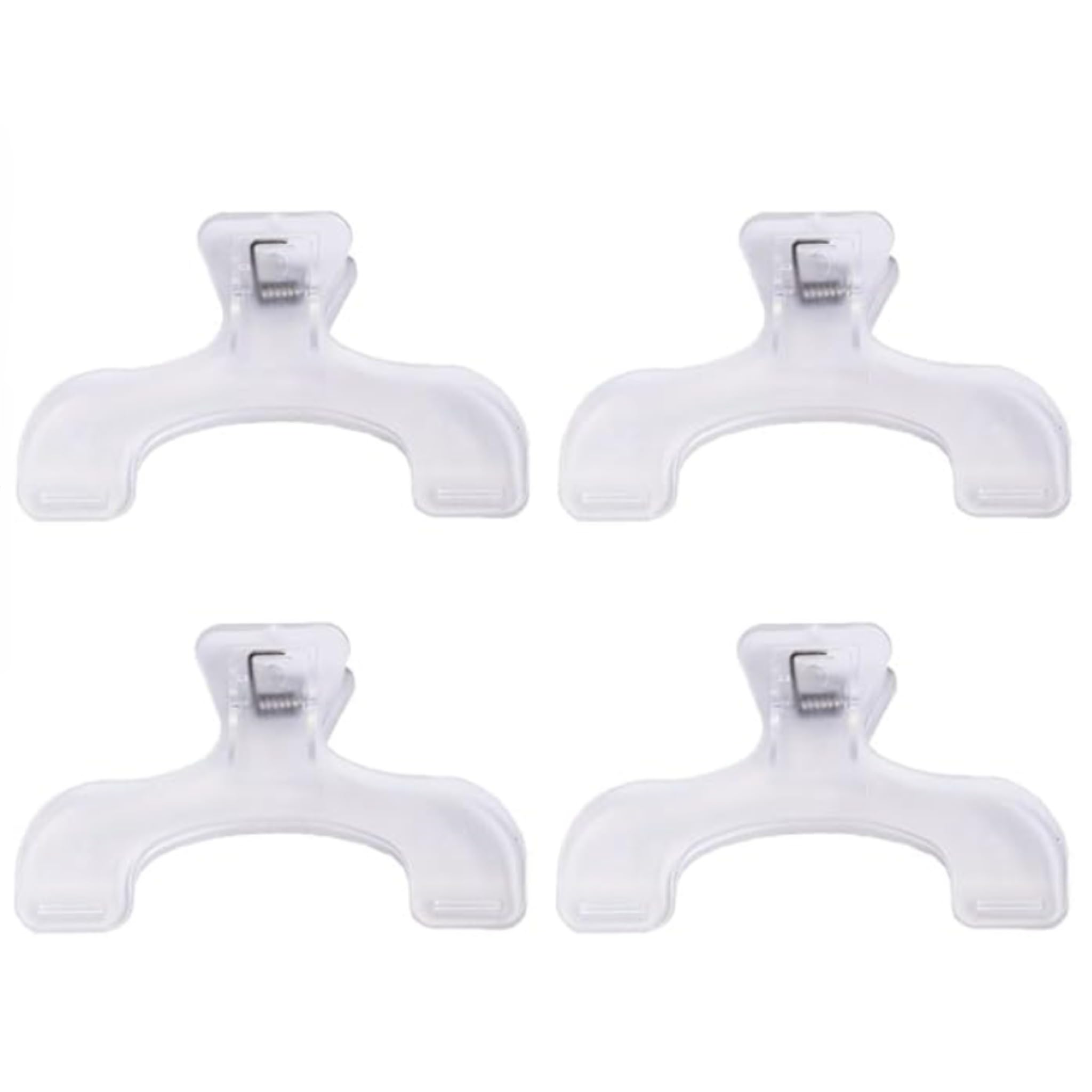 ウカンムリ型ブッククリップ 4個セット｜教科書・参考書を開いたまま固定｜透明感あるウォータリークリア｜左利き対応｜ノート・楽譜・レシピ本に便利｜かわいいおしゃれ文房具｜ギフトにもおすすめ