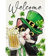 Amazon.com : Covido Welcome St Patricks Day Black White Cat