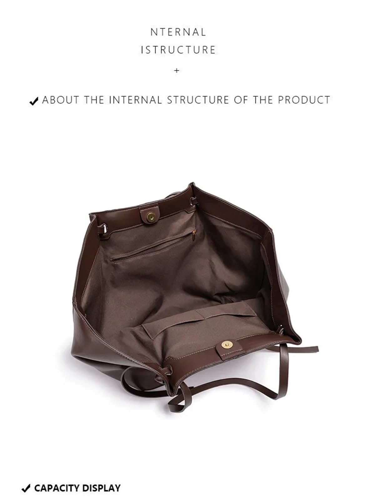 Bolso De Mano De Cuero Bolso de mano for mujer, piel sintética, gran capacidad, for la axila