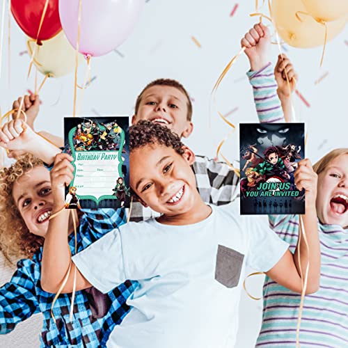 Kit créatif carte d'invitation anniversaire garçon en sur le thème du Demon Slayer pour Enfant Animaux Anniversaire… - Image 6
