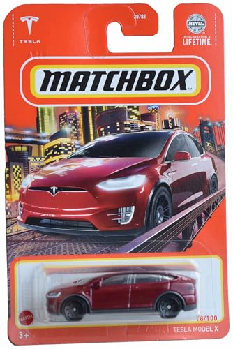 Matchbox Tesla Model X rojo 1:64 miniatura 1