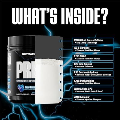 NutraBio Preworkout Powder, Blue Razz| Explosive Energy, Laser Focus, Extreme Pumps| Pre Workout for Men & Women| Performance, Endurance, Power Complex, Caffeine, Electrolytes