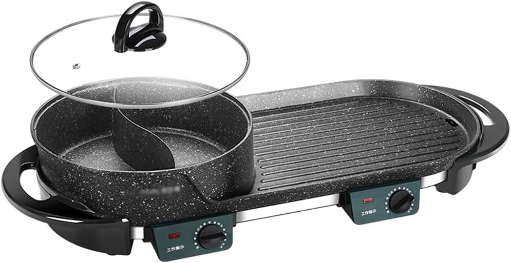 Olla Eléctrica Multifuncional Shabu con Control Dual de Temperatura Constante