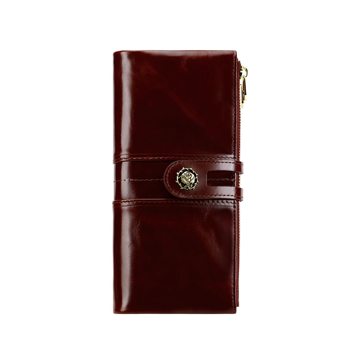 shuainiu Women's RFID Blocking Wallet Soft Leather Clutch Money Ladies Purse Slim Card Holder Organizer Zip Pocket Coffee