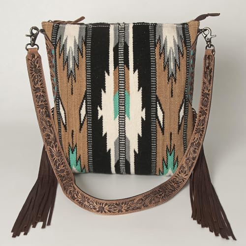 American Darling Women's Saddle Blanket Leather Messenger Bag2