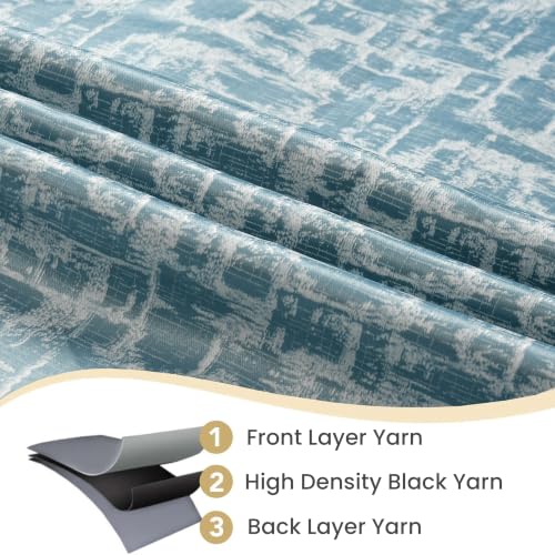 Image of FRESH FROM LOOM 8 ft Door Curtains for Slider Track | Non-Ring Curtains | S-Wave Pleat | Non-Ring Curtains | S-Wave Pleat | Parda | Light Block Blackout Parde | (Sky Blue | 8 Feet Long, 1pc)