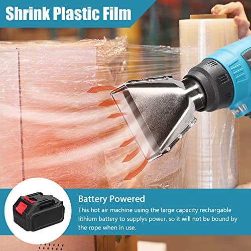 Vislone Máquina de ar quente portátil de lítio 300W 380-400℃, recarregável, sem fio, máquina de ar q