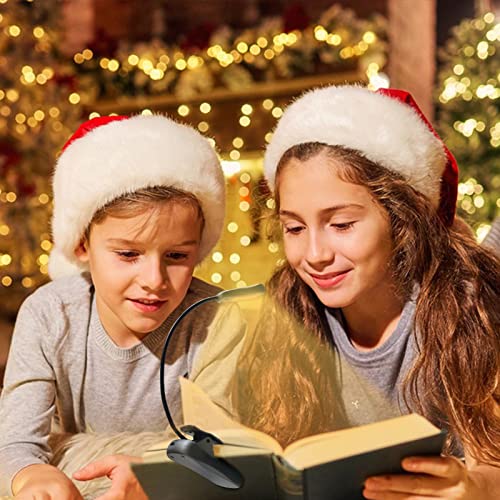 Image of Vekkia LuminoLite Rechargeable 7 LED Book Light, Clip-on for Reading in Bed, 3 Color & 3 Brightness Adjustable, 70 Hrs Wireless Reading, White, Plastic