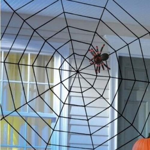 VANCHOR 5 X 5 Ft Black Giant Rope Spooky Spider Web for Halloween Party Decoration