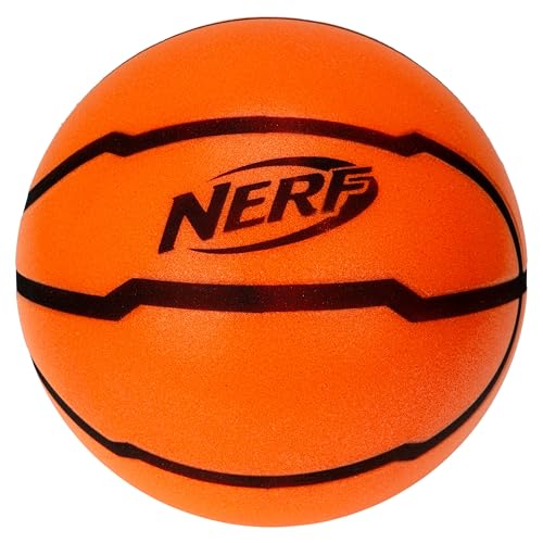 Nerf Quietcourt Silent Foam Mini Basketball - Quiet Ball for Indoor Dribbling Practice + Drills - 7 Inch Mini Kids + Youth Basketball - Never Goes Flat Foam Construction