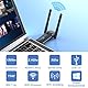 ElecMoga USB WLAN Stick für PC, 1300Mbps USB 3.0 WLAN Adapter PC 2.4GHz/5.8GHz Dual Band Internet Stick mit 2 x 5dBi Antenna für PC/Desktop/Laptop, Kompatibel mit Windows 11/10/8/7/Vista/XP, Mac OS