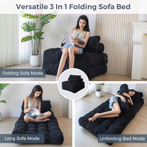 image for MAXYOYO Folding Sofa Bed, Convertible Sleeper Chair with Pillow Foldab