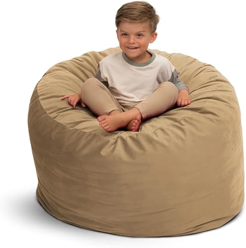 Miniatura 16 de ULTIMATE SACK 3000 Silla Puf de 3 Pies, Funda de Gamuza Negra – Tumbona de Espuma de Gran Tamaño, Asiento de Suelo, Sofá Pequeño o Sofá Cama para