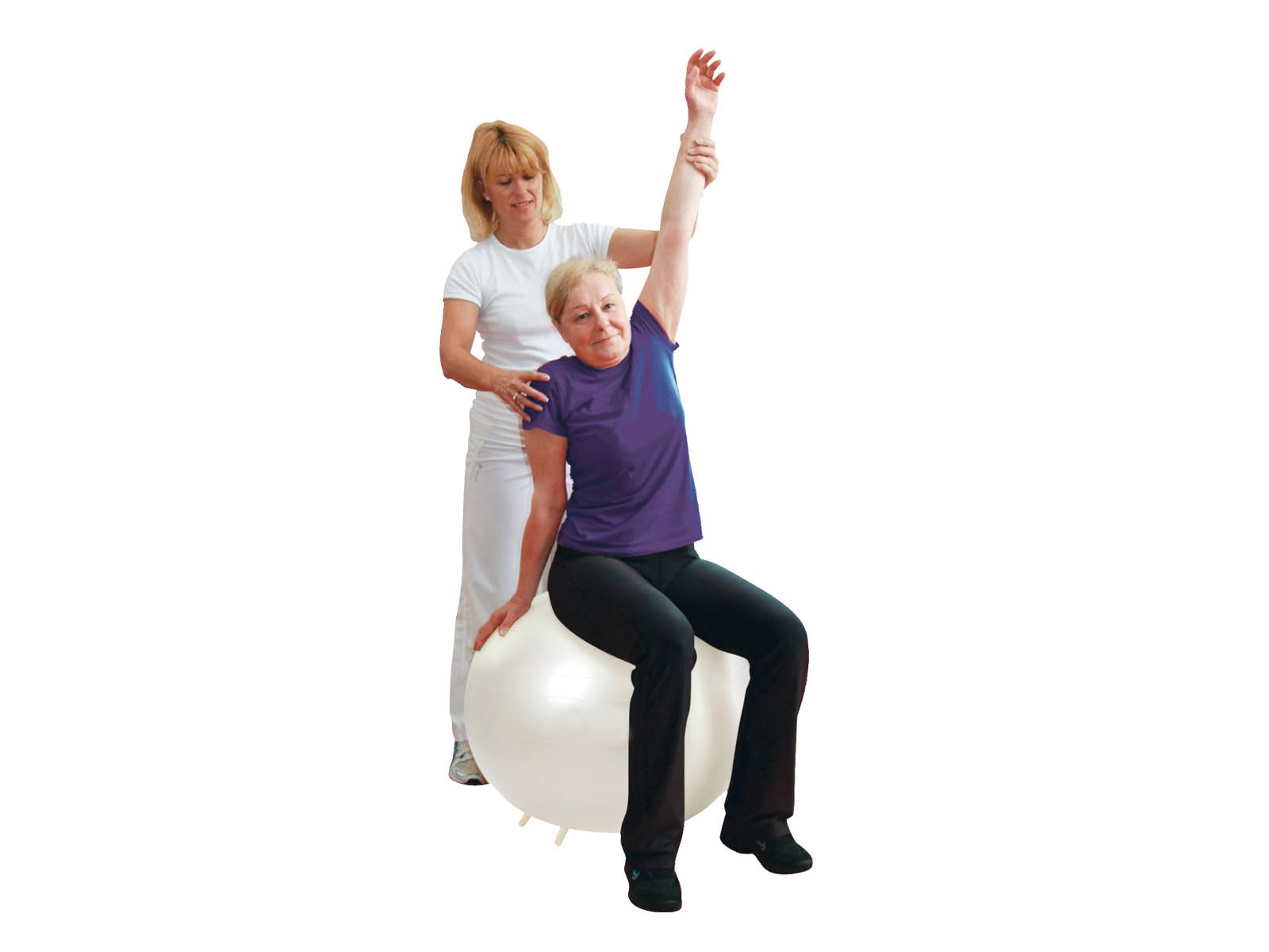 GYMNIC Sit'n'Gym Perla Ballon d'assise Gonflable Ø 55 cm avec Pieds antidérapants, Couleur Blanc Perle, siège Ergonomique Anti-éclatement